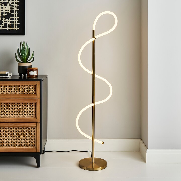 Dunelm Flexi Integrated LED Dimmable Floor Lamp Gold ShopStyle