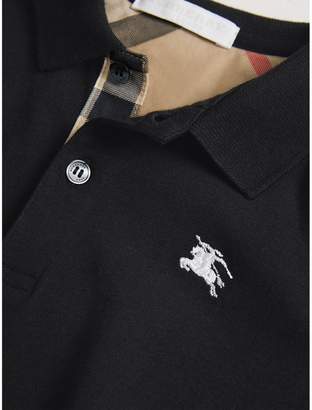 Burberry Long-sleeve Cotton Jersey Polo Shirt