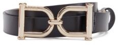 HUGO BOSS Signature Buckle Belt In Italian Leather - Black