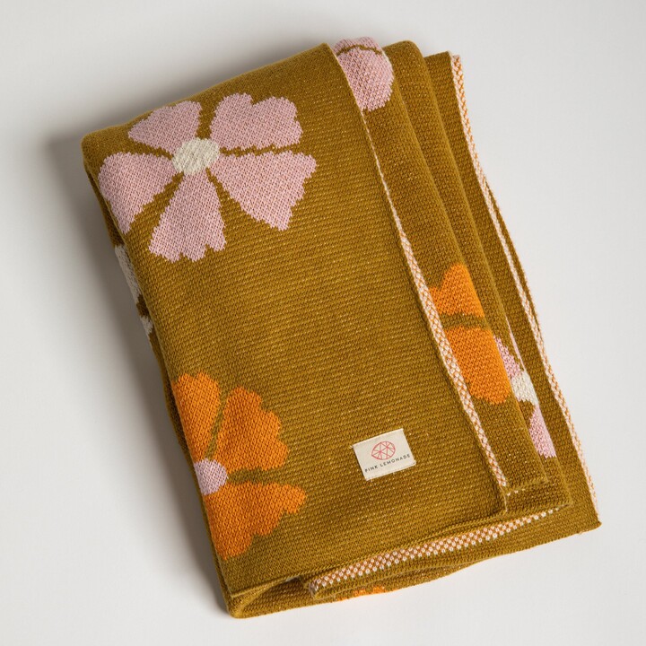 Pink Lemonade Flower Organic Cotton Throw Blanket