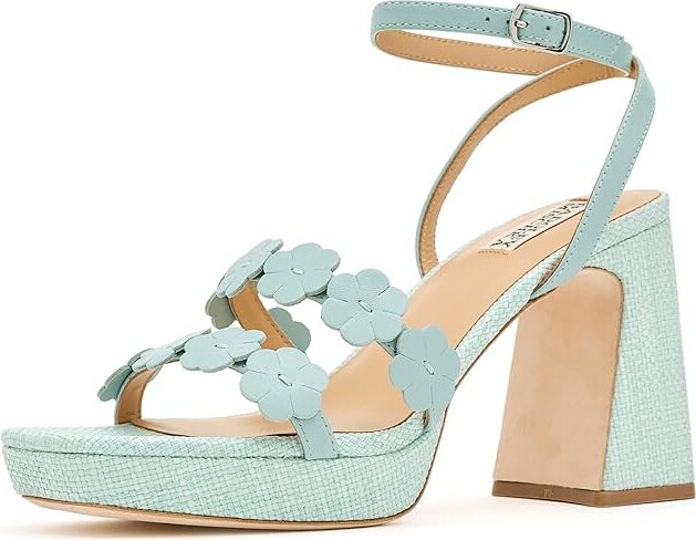 Badgley Mischka Waverly Women's Dress Sandals Cream Leather : 9.5 M