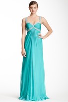 Thumbnail for your product : La Femme Jewel Embellished Empire Gown