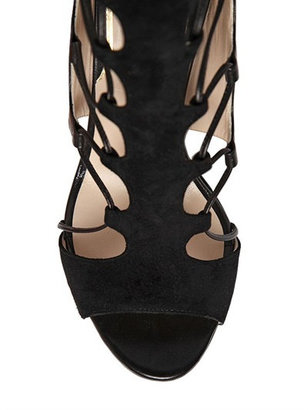 Etro 105mm Suede & Leather Cage Sandals