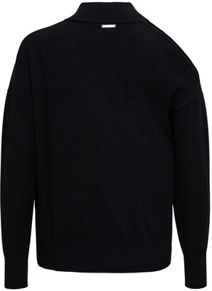 MICHAEL Michael Kors Black Wool Sweater with Cut-out Detail