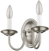 Thumbnail for your product : Livex Lighting Livex Home Basics 2-Light Brushed Nickel Wall Sconce