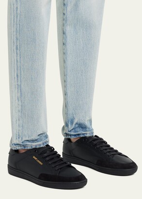 Court classic SL/10 sneakers in perforated leather and suede, Saint Laurent
