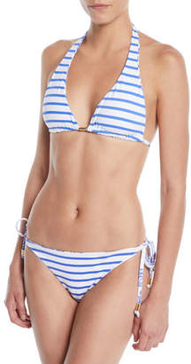 Letarte Reversible Elephant/Stripes Triangle Bikini Top