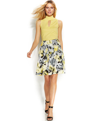 INC International Concepts Floral-Print A-Line Skirt