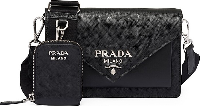 Saffiano leather mini bag Prada Blue in Leather - 37413061