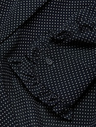 Akris Punto Mini Dot Ruffle Detail Silk Midi Dress