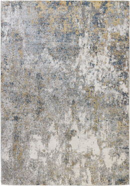 HomeRoots 5' X 8' Ivory Blue And Yellow Abstract Area Rug