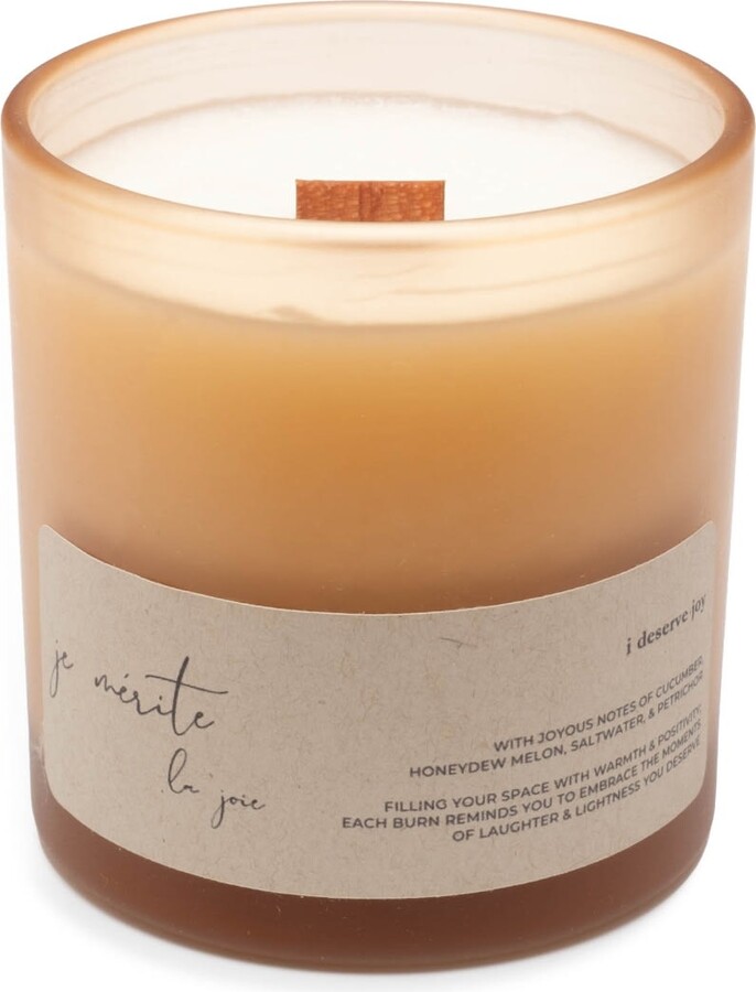 Je Mérite (I Deserve) White I Deserve Joy - Honeydew Melon & Petrichor 8 Oz Candle