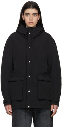 R 13 Black Oversized Parka Coat