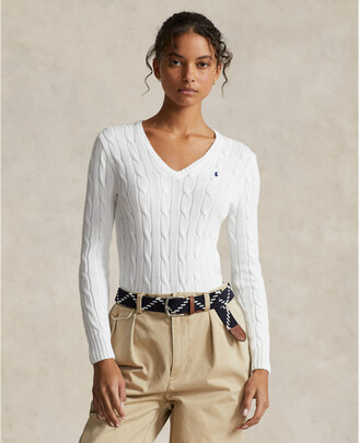 Polo Ralph Lauren Cable-Knit Cotton V-Neck Jumper - ShopStyle