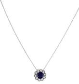 Thumbnail for your product : Laura Ashley Synthetic Blue Sapphire & Diamond Flower Pendant Necklace white Synthetic Blue Sapphire & Diamond Flower Pendant Necklace