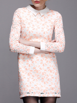 Thumbnail for your product : Choies High Quality Floral A-line Shirt Dress with Lace Sleeve
