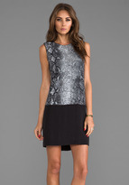 Thumbnail for your product : Rebecca Taylor Blocked Python Sleeveless Shift Dress