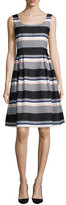 Thumbnail for your product : Kate Spade Sleeveless Striped Taffeta Dress, Black