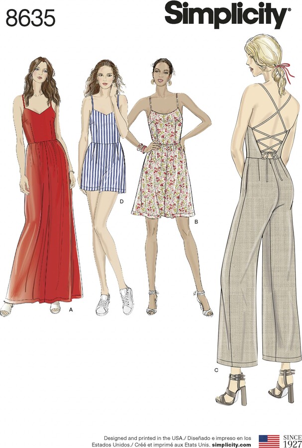 Dunelm Simplicity 8635 Misses Dress Jumpsuit Sewing Pattern OffWhite