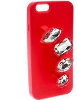 Thumbnail for your product : Stella McCartney Red Rubber Crystal Four Finger Ring iPhone 6 Case