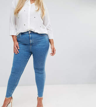 ASOS Curve Design Curve Ridley High Waist Skinny Jeans In Light Wash