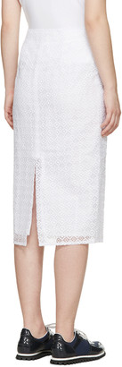 Edit White Embroidered Organza Skirt