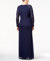 Thumbnail for your product : Alex Evenings Plus Size Lace-Sleeve Surplice Gown