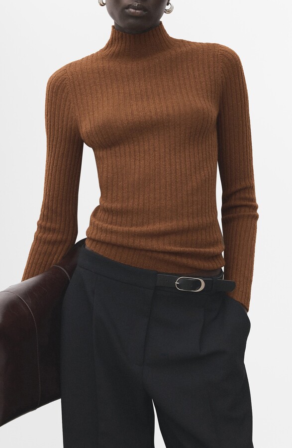 MANGO Simonet Turtleneck Rib Sweater