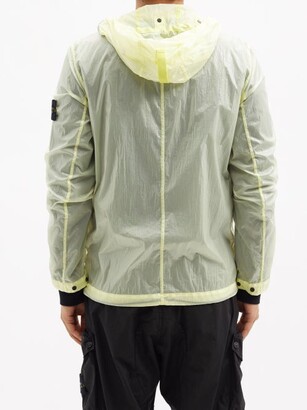 Stone Island Logo-patch Garment-dyed Shell Hooded Jacket - Yellow