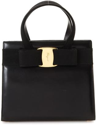 Ferragamo Pre-Owned Black Leather Box-Style Vara Bag