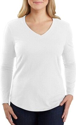 Carhartt Women's Relaxed Fit Midweight Long-Sleeve V-Neck T-Shirt