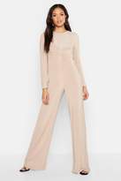 Thumbnail for your product : boohoo Tall Twist Front Wide Leg Jumpsuit