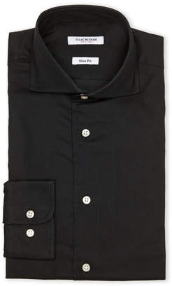 Isaac Mizrahi Black Textured Dress Shirt