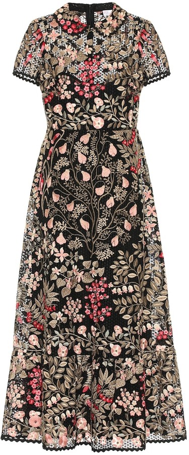 red valentino embroidered dress