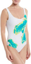 Thumbnail for your product : Onia Kelly Scoop-Neck Lily-Print One-Piece Swimsuit