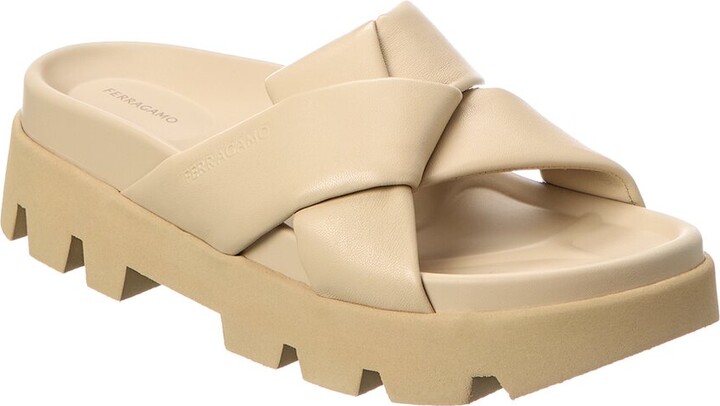 Ferragamo Air Lug Leather Sandal