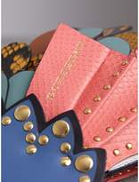 Thumbnail for your product : Burberry The Fish - Leather and Snakeskin Crossbody Bag, Blue