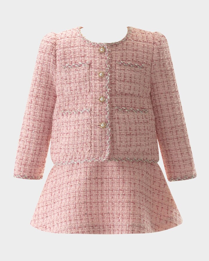 Rachel Riley Girl's Tweed Jacket & Skirt Set, Size 2-14