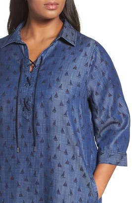 Foxcroft Plus Size Women's Print Shirtdress
