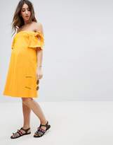 Thumbnail for your product : ASOS Maternity Off Shoulder Dress With With Tie Sleeve Detail