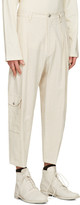 Thumbnail for your product : Yohji Yamamoto Ivory Linen Cargo Pants