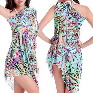 Feisen Multi-way Bikini Swimsuit Cover Up Beach Dress Bikini Beachwear Dress for Women M