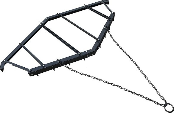 Field Tuff FieldTuff78InchATV,UTV,andLawnTractorLandscapeLevelingDraggin'DrivewayDragwithFrontBar,TowChain,andUniqueSupportAngles,Black