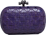 Thumbnail for your product : Bottega Veneta Purple Leather and Snakeskin Trim Origami Knot Clutch