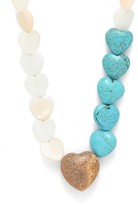 Thumbnail for your product : Timeless Pearly Timeless Pearly - Quartz & Mother-of-pearl Heart Choker - Blue