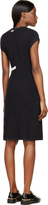Thumbnail for your product : Thom Browne Navy & White Knit Half-Cross Fitted Dress