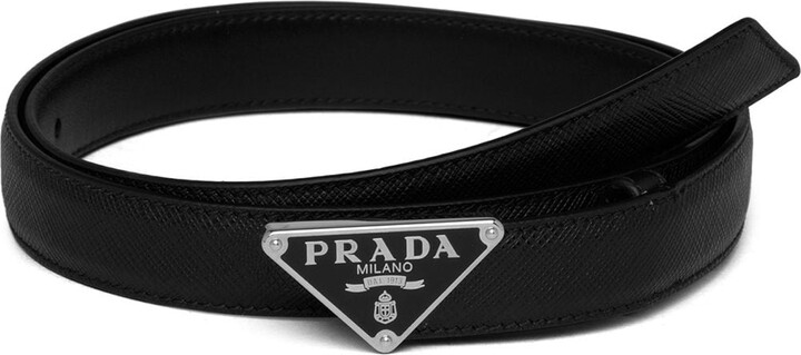 prada logo plaque belt