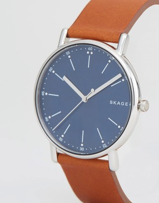 Skagen SKW6355 Signature Leather Watch In Brown