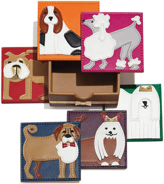 Kim Seybert Pleather Pups Coasters, 6-Piece Set