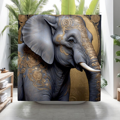 ULLI HOME Lipton Elephant Shower Curtain